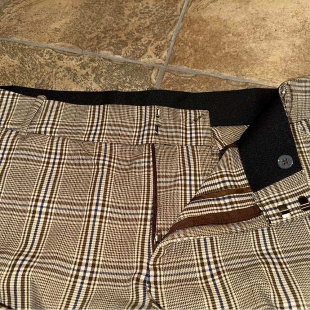 Ava & Viv Brown Plaid Straight Leg Pants - Picture 4 of 5